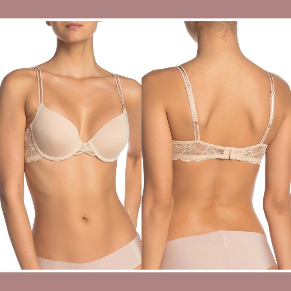NWT $65 Wacoal [ 32DDD US ] French Garden Contour Bra 85340 in‎ Nude